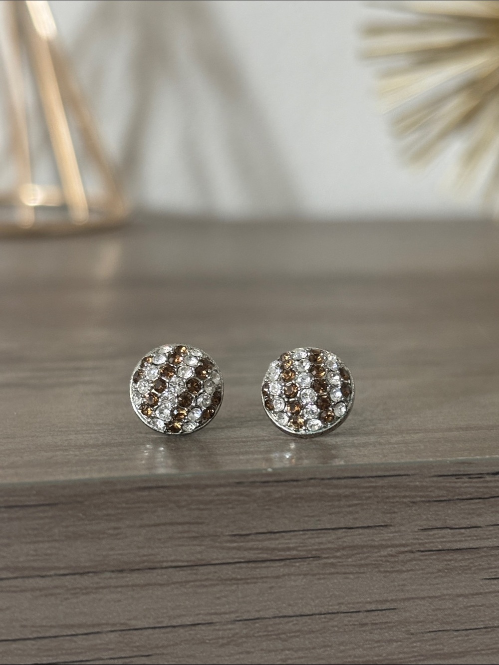 Henri Bendel Crystal Pavé Stud Earrings in centennial stripe